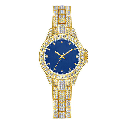 Reloj de diamantes completo con temperamento de moda para mujer