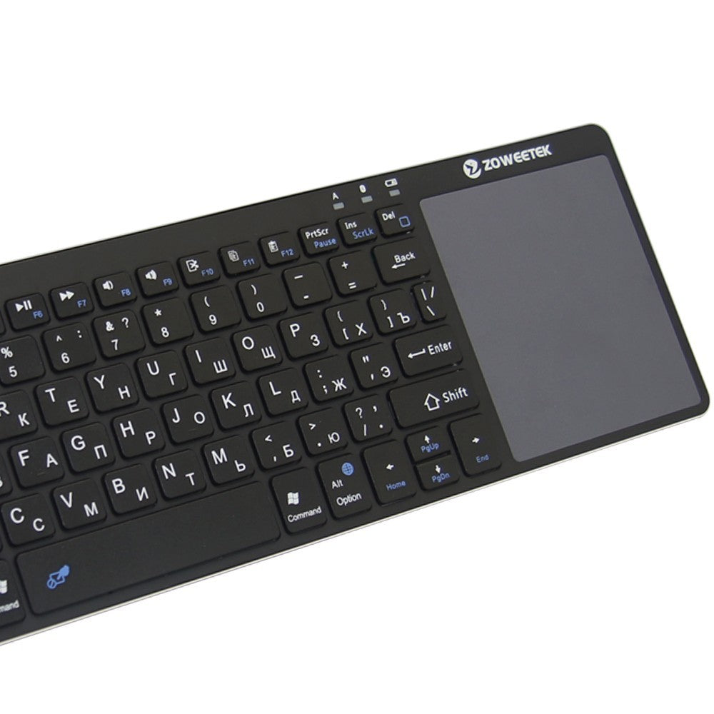 Zoweetek k12bt-1 Mini teclado inalámbrico Bluetooth panel táctil ruso inglés español para Dispositivo de Tv inteligente Pc Android Phone Pad