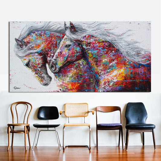 Decorative painting, frameless painting, Pentium horse, computer painting, oil painting, fast selling, Amazon wish drawing.