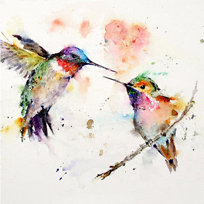 Two Hummingbirds 5D Diamond Embroidered Painting