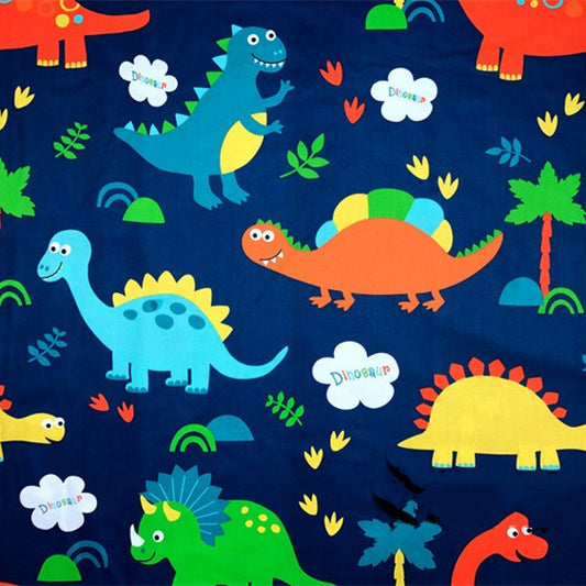 Dinosaur Pattern Cotton Twill Cotton Fabric Pillow Cover Sheet For Children