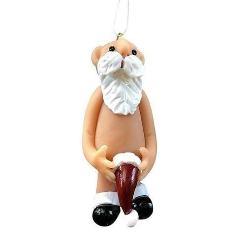 Christmas Ornament Acrylic Naughty Santa Claus Pendant