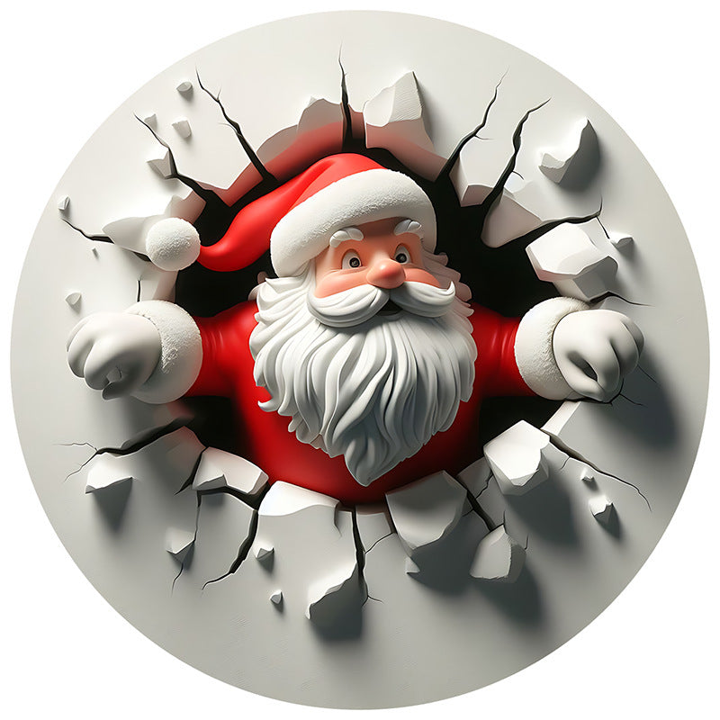 Round Acrylic Christmas Decoration Santa Claus Ornaments