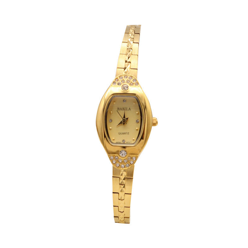 Montre à motif d'ananas vintage en or alluvial pour femmes