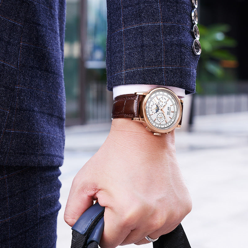 Montre décontractée d'affaires mécanique automatique étanche pour hommes