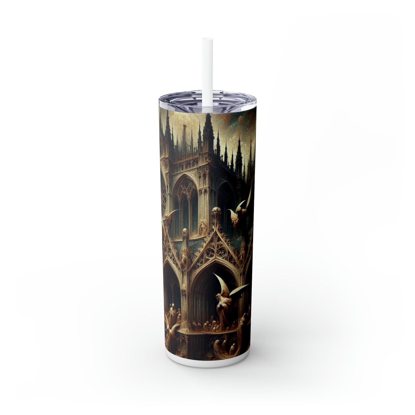 - The Alien Maars® Skinny Tumbler with Straw 20oz Gothic Art