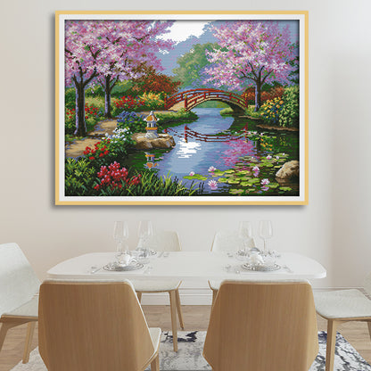 5D Diamond Painting - Frühling am Fluss