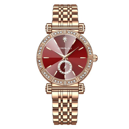 Reloj de mujer con correa de acero y diamantes incrustados