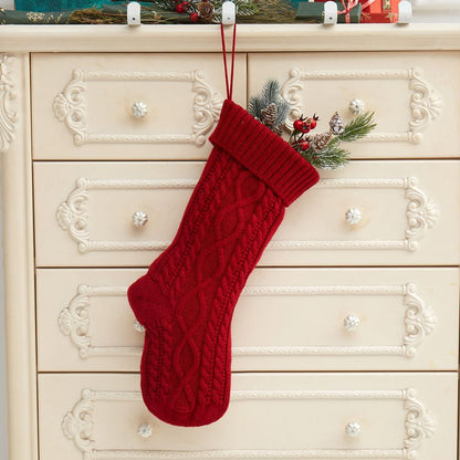 Knitted Christmas Decorations Wool Socks Gift Bag