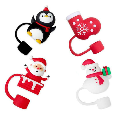 New Christmas Straw Dust Cover 10mm Cup Accessories