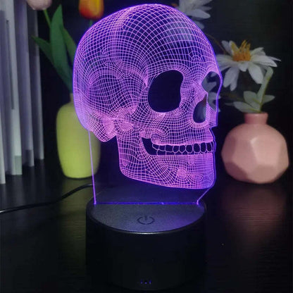 Petite lampe de nuit 3D Halloween crâne lumière extérieure LED lampe à économie d'énergie cadeau décoration