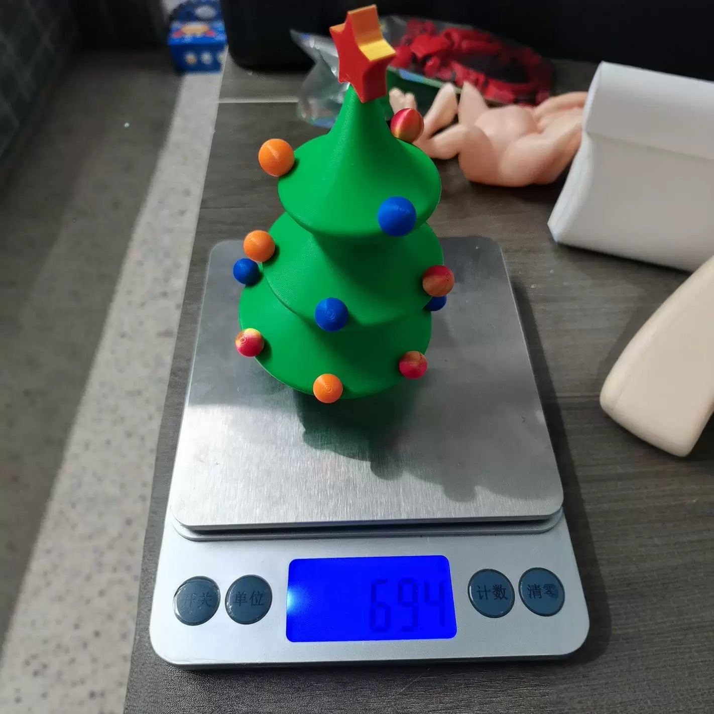 Cadeau de Noël imprimé en 3D, jouet de décompression en forme d'arbre de Noël dansant