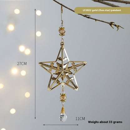 Christmas Three-dimensional Snowflake Decoration Diy Christmas Tree Bell Wrought Iron