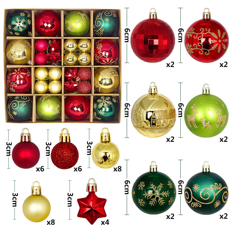 Lot de 44 pendentifs en forme de boule en papier peint galvanisé