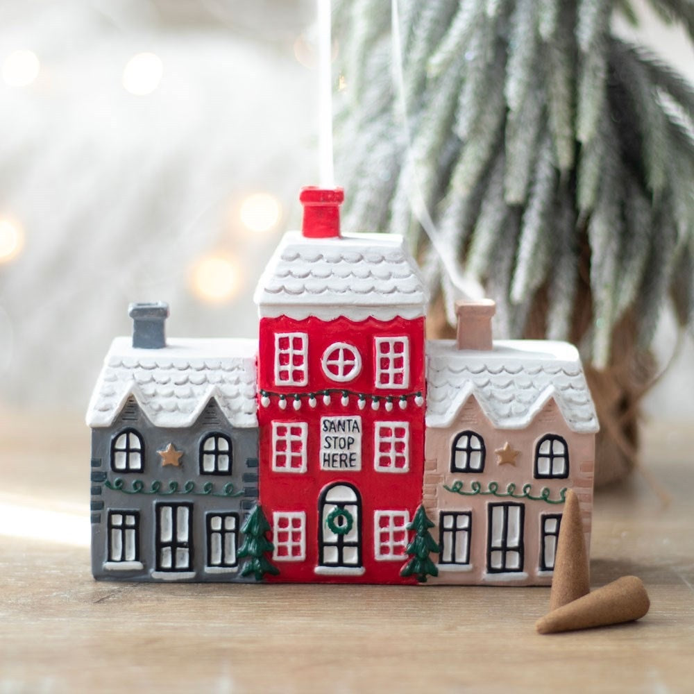 Adornos navideños para casas pequeñas, quemador de incienso de resina para invierno, decoración de paisajes, regalo decorativo