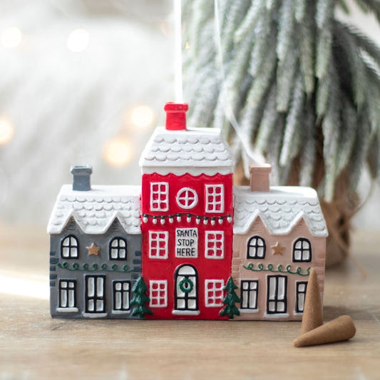 Adornos navideños para casas pequeñas, quemador de incienso de resina para invierno, decoración de paisajes, regalo decorativo