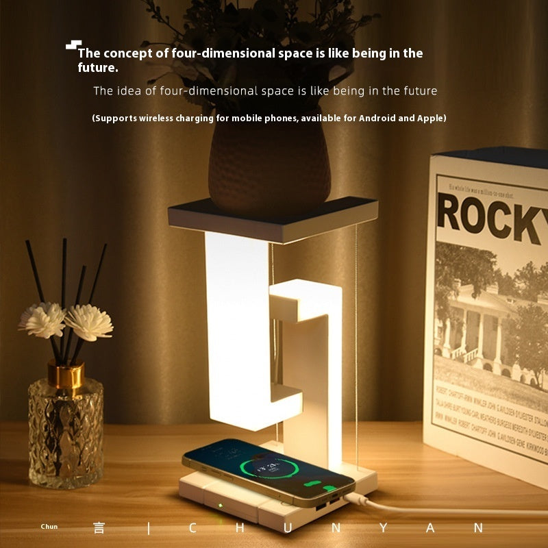 Creative New Suspension Table Lamp Mobile Phone Wireless Charging Small Night Lamp