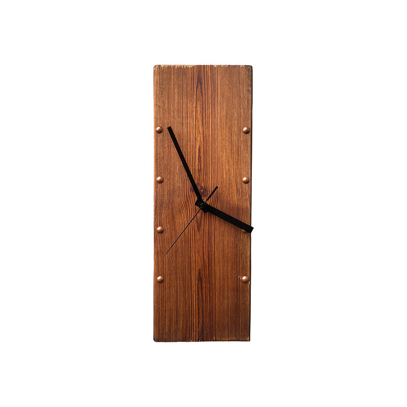 Reloj de pared rectangular Art Déco vintage de madera maciza