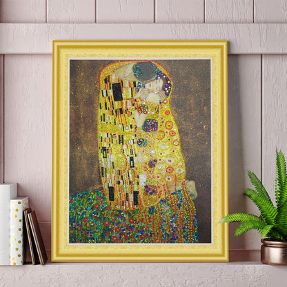 Le baiser de Gustav Klimt, peinture au diamant de forme spéciale