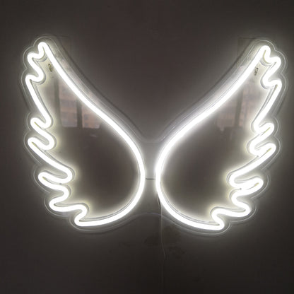 Transparent Acrylic Angel Wings Neon Backboard Light