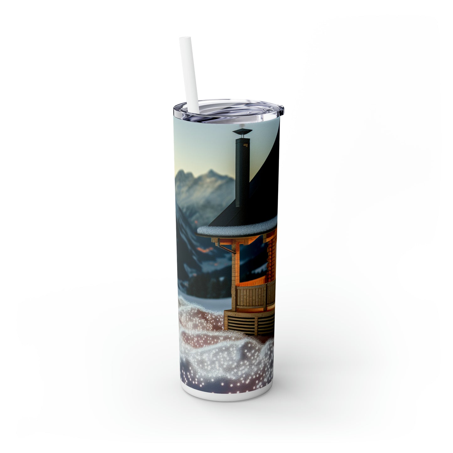 "Winter Hideaway" - The Alien Maars® Skinny Tumbler with Straw 20oz Photorealism Style