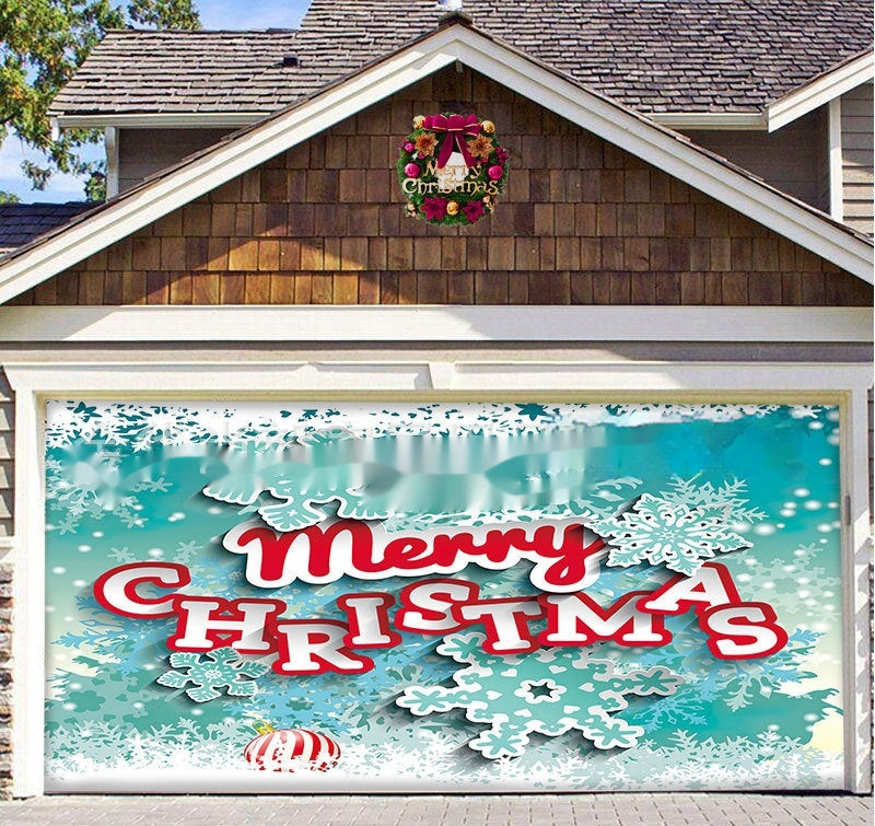 Christmas Background Fabric Garage Door Decoration Holiday Party Banner Amazon Tapestry