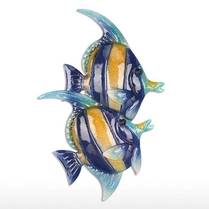 Indoor Tropical Striped Fish Art Wall Hanging