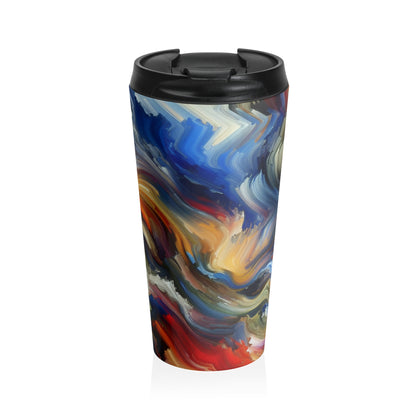 "Cacophony of Conflict" - The Alien Stainless Steel Travel Mug Expressionism