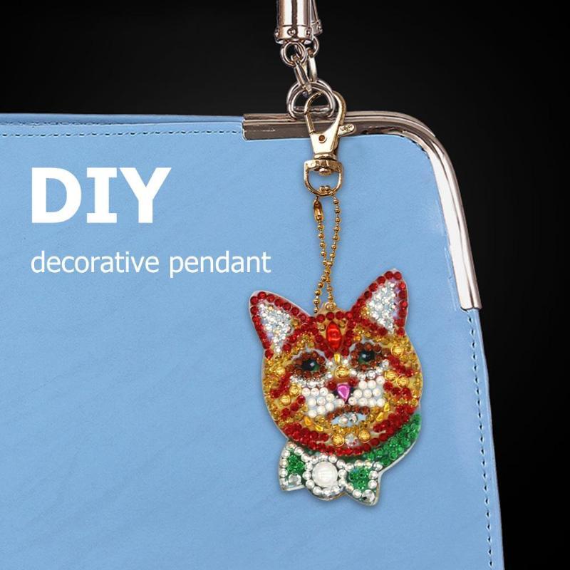 Porte-clés peinture diamant chat DIY