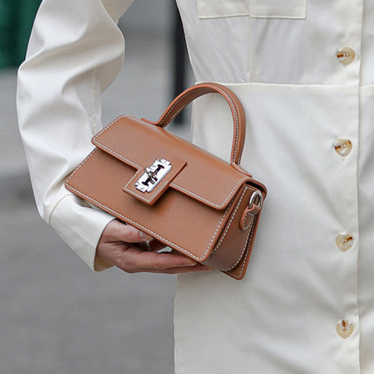 Bolso pequeño de piel auténtica que combina con todo a la moda para mujer