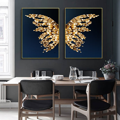 Golden butterfly wings decorative painting