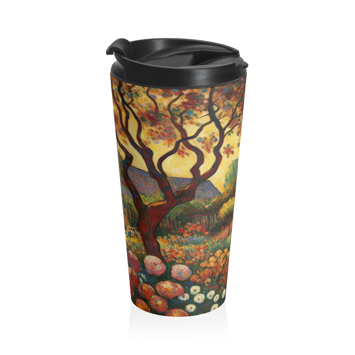 "Fauvist Garden Oasis" - The Alien Tasse de voyage en acier inoxydable style fauvisme