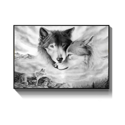 Scandinavian Style Forest Wolf Head Art Poster