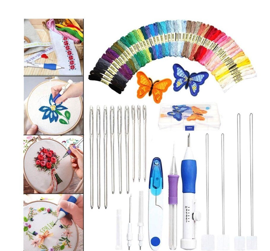 Kit de broderie DIY + 50 fils