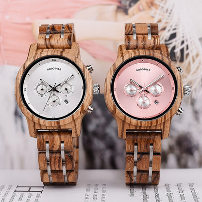 Reloj de cuarzo de madera.