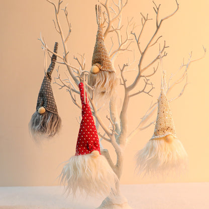 Christmas Decorations Forest Elderly Pendant With Lights Faceless Doll Light-emitting Small Hanging Tree Ornaments