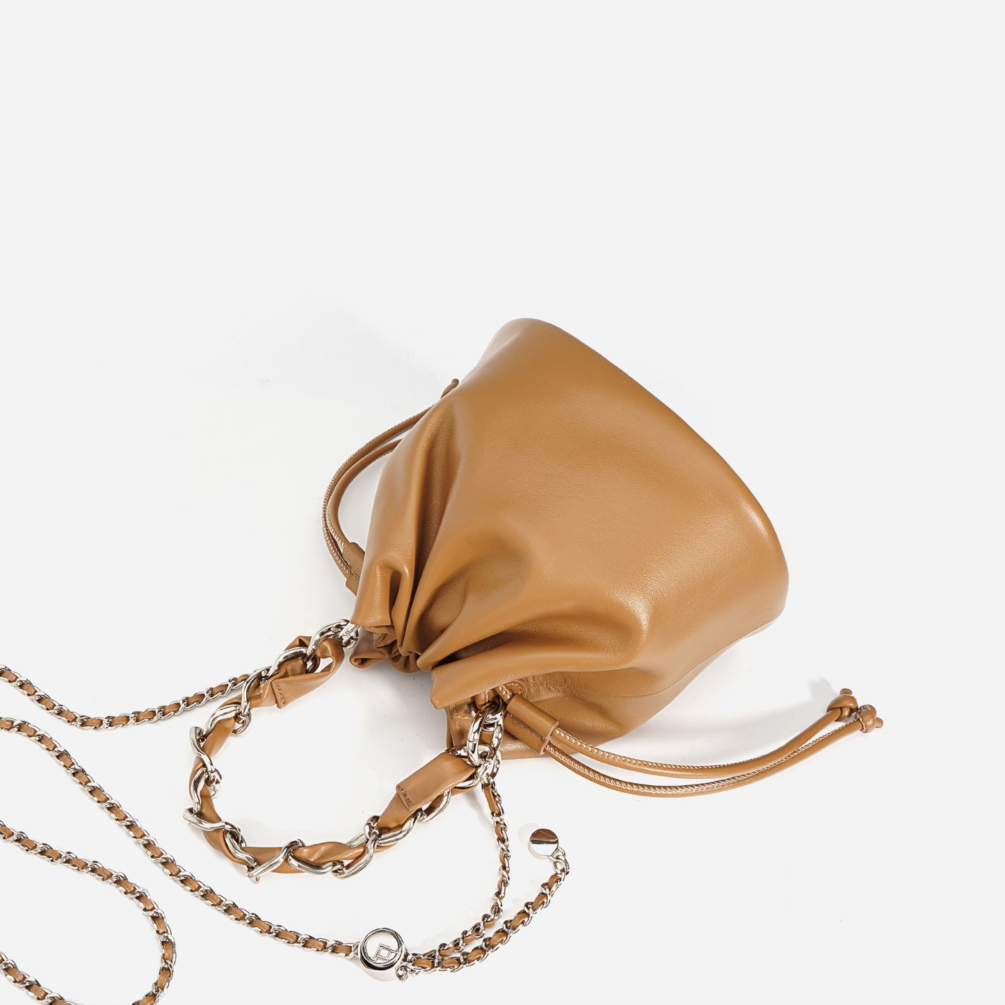 Bolso bandolera con cordón de cuero a la moda para mujer