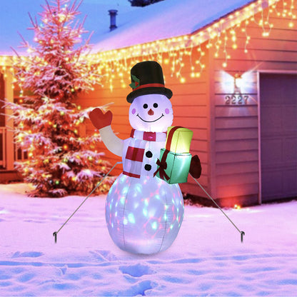 Luces LED navideñas brillantes, muñeco de nieve inflable, árbol de Papá Noel, decoración para jardín y patio al aire libre