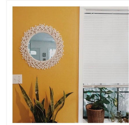 Tournesol. INS – miroir en forme de cœur pour fille scandinave, tapisserie faite à la main, anneau de miroir cosmétique, décoration de la maison