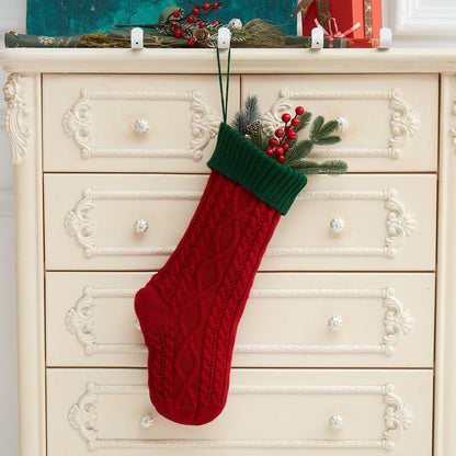 Knitted Christmas Decorations Wool Socks Gift Bag