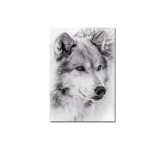 Scandinavian Style Forest Wolf Head Art Poster