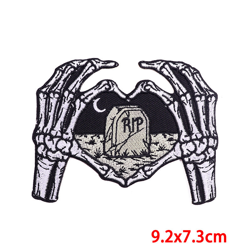 DIY Jacket Motorcycle Clothing Skull Embroidery Cloth Paste