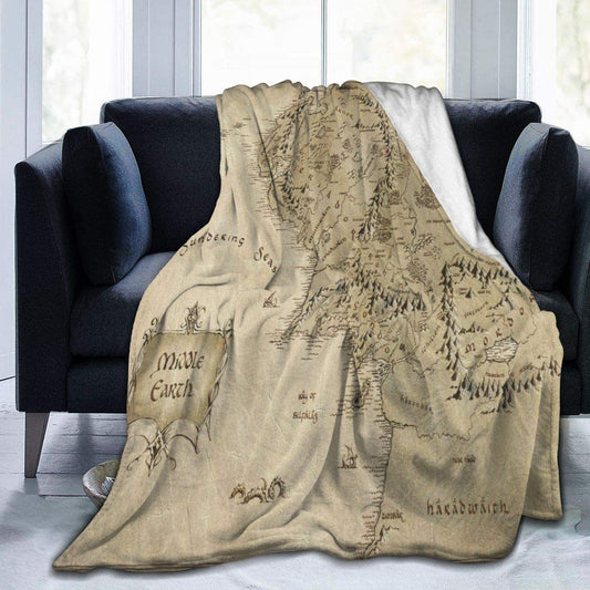 Velvet Map Home Decoration Woolen Blanket