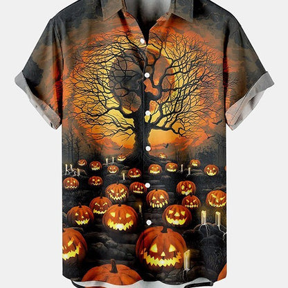 Chemise à manches courtes pour hommes avec impression numérique 3D de la série Halloween