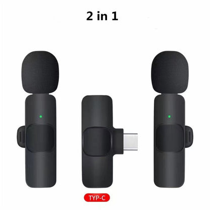 Micrófono Lavalier inalámbrico, Mini micrófono portátil para grabación de Audio y vídeo, para teléfono móvil, Android, batería de larga duración, transmisión en vivo y juegos