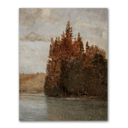 Autumn Trees Landscape Oil Painting Canvas Poster Living Room Decoration