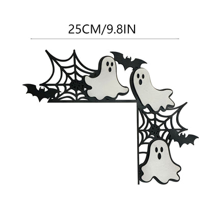 Halloween Ghost Pumpkin Witch Wooden Door Corner Decoration