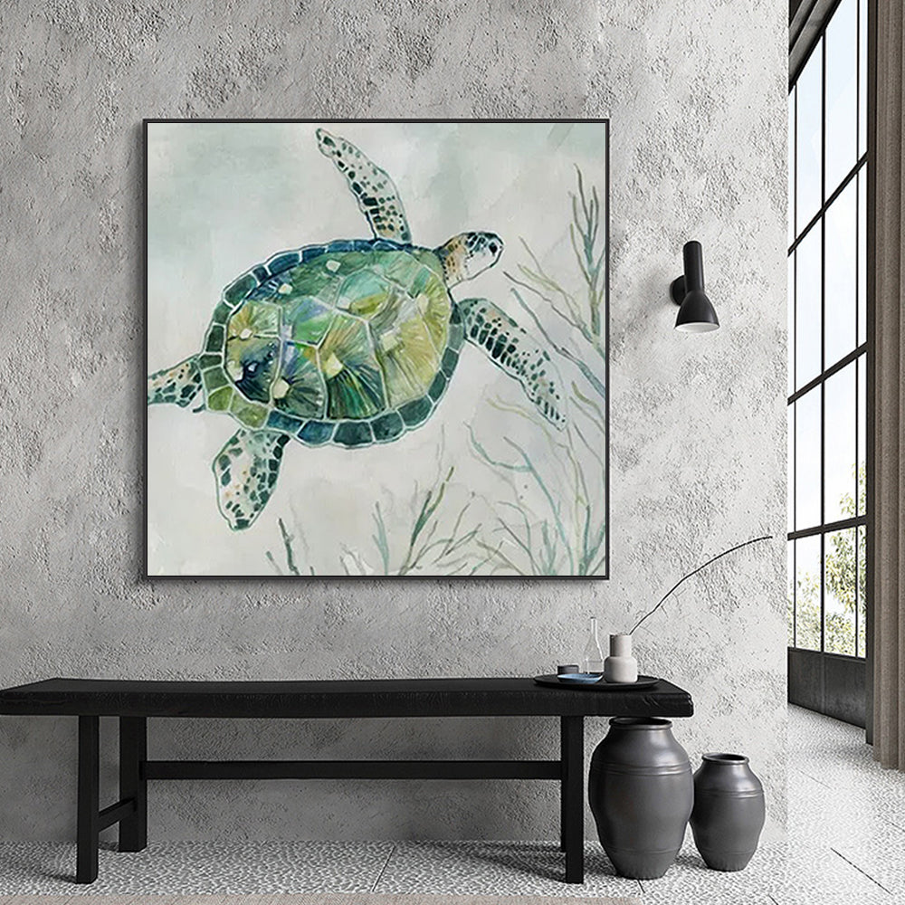 Peinture sur toile de tortue, affiche d'art mural