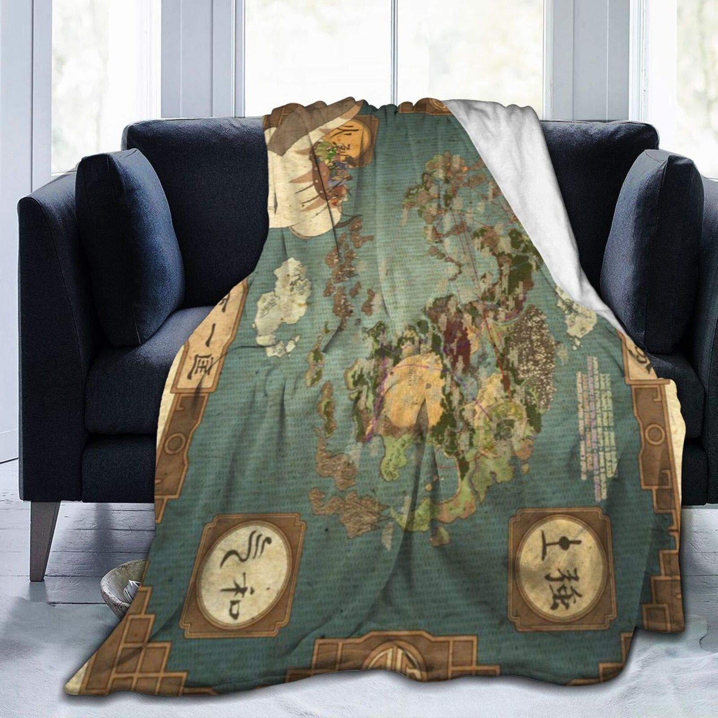 Velvet Map Home Decoration Woolen Blanket