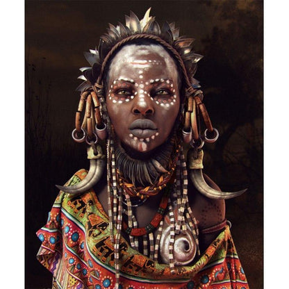 XXL - 5D Diamond Painting - Afrikanische Figur